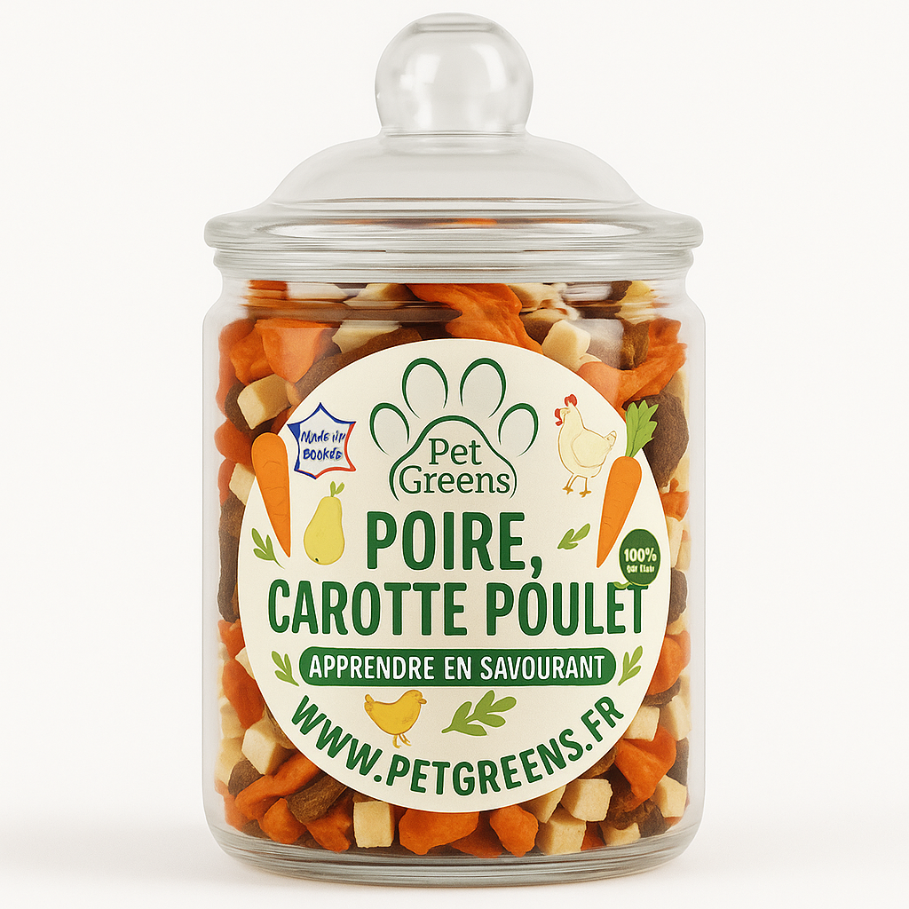 Friandises d'éducation Poire, Carotte et Poulet