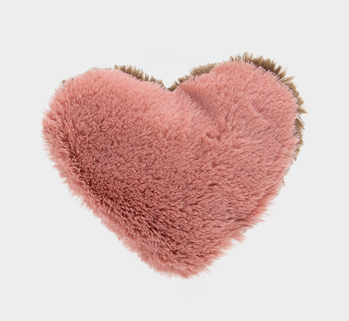 Coussin Cœur Peluche avec HERBE A CHAT