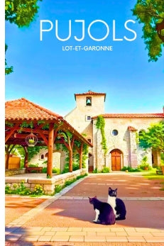 Affiche Illustration A3 – Pujols, Perle du Lot-et-Garonne (Place St Nicolas)