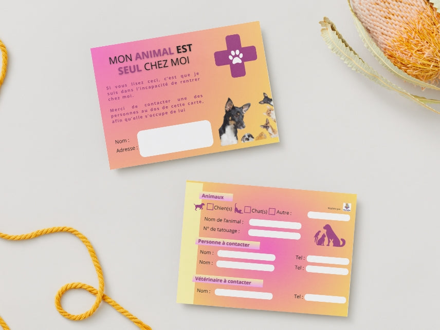 CARTE URGENCE Animale (Violet)