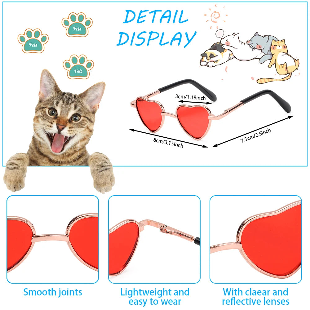 LUNETTES de soleil en forme de cœur pour animaux de compagnie