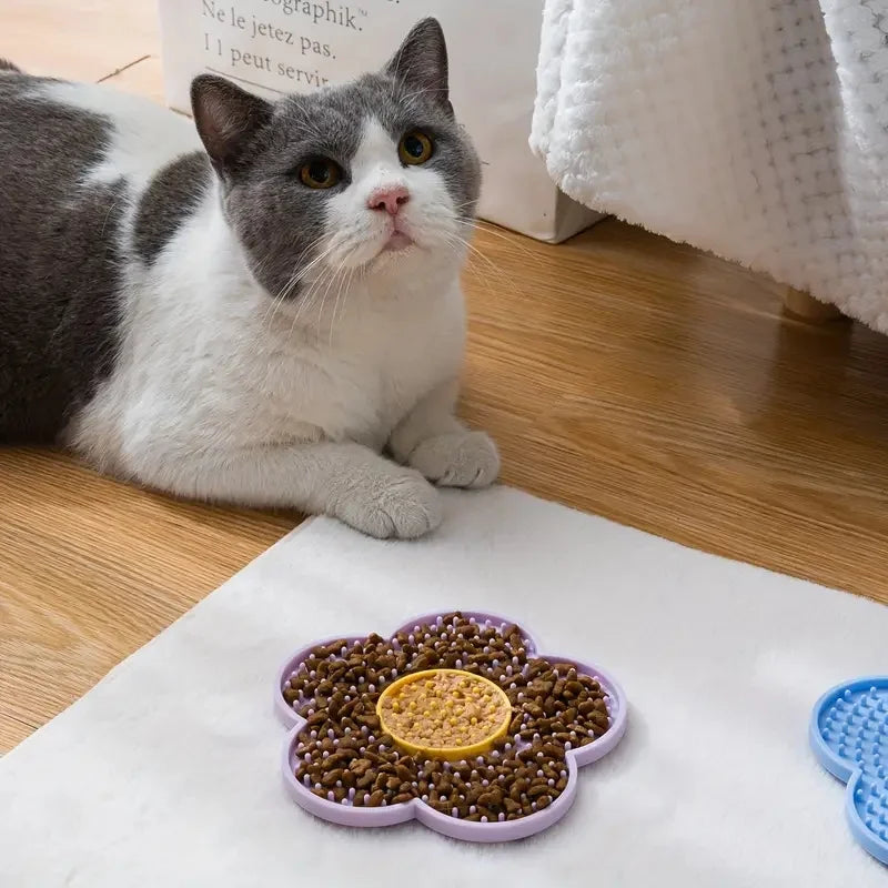 TAPIS à lécher en forme de fleur de soleil pour animaux de compagnie (Chien et Chat)