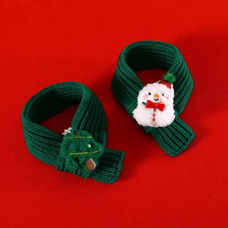 Ensemble de Noël pour chien et chat – Bonnet et écharpe tricotés festifs