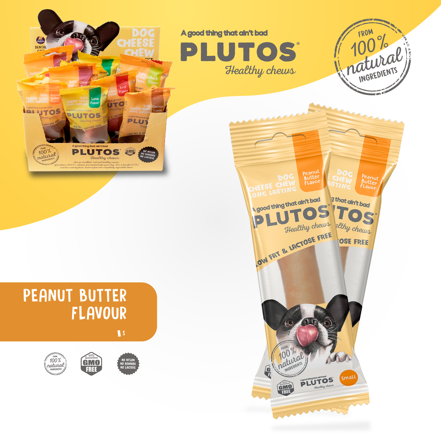 PLUTOS - Friandise pour chien FROMAGE & BEURRE DE CACAHUETE