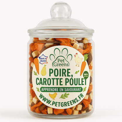 Friandises d'éducation Poire, Carotte et Poulet