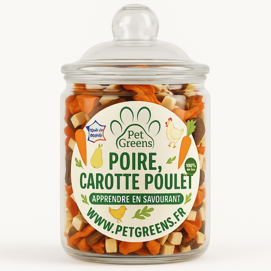 Friandises d'éducation Poire, Carotte et Poulet