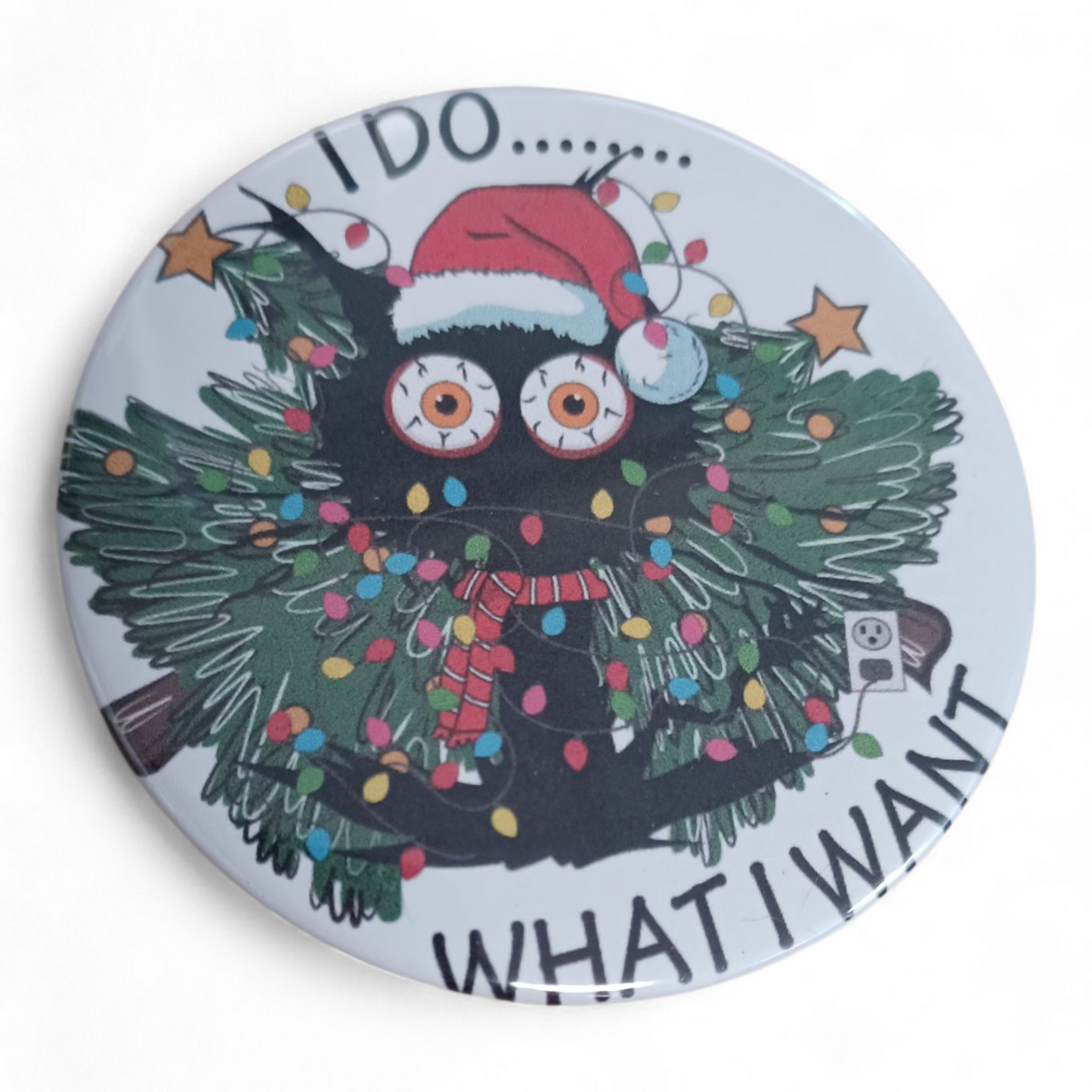 BADGE de NOËL à épingler (58 mm) – Illustrations festives animalières de Noël