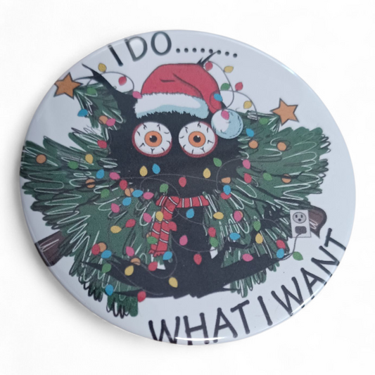 BADGE de NOËL à épingler (58 mm) – Illustrations festives animalières de Noël