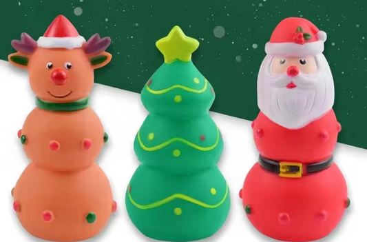 🎄Jouets de Noël en latex pour chiens – Résistants, amusants et couinants ! 🐾