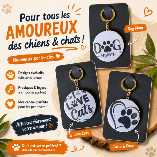 Porte-clés chiens et chats – Accessoires pour amoureux des animaux 🐾