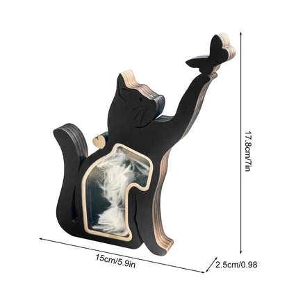 FIGURINE de Chat en Bois pour Souvenir pour Poils d’Animaux