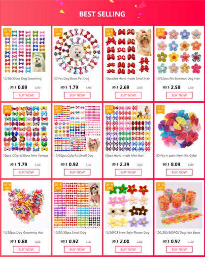 🎀 Nœuds de Toilettage Mignons – Lot de 10 / 20 / 30 pièces 🐶🐾