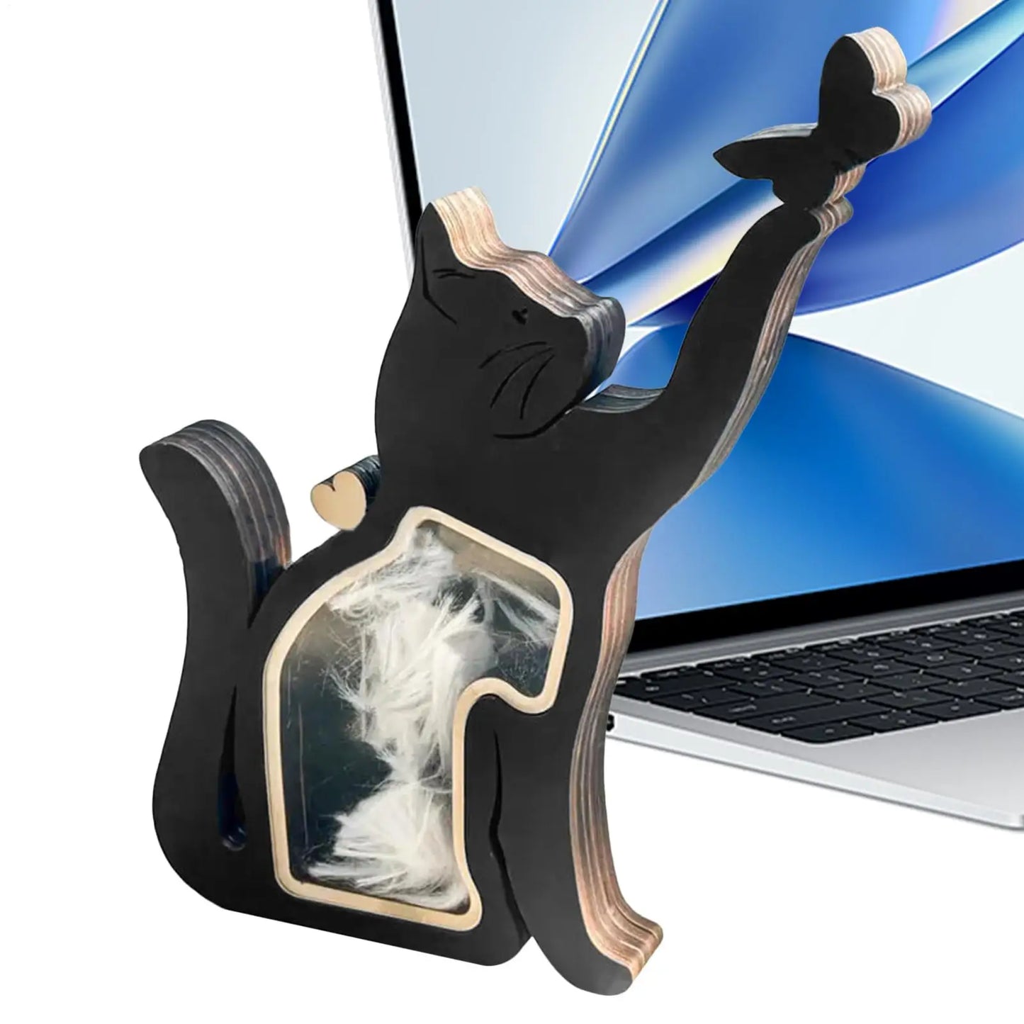 FIGURINE de Chat en Bois pour Souvenir pour Poils d’Animaux