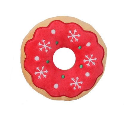 Jouet à mâcher en peluche pour chien, père noël, élan, pain d'épices, Donut, chat, chien, série de noël