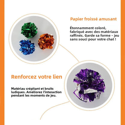 🐾 BOULES froissées pour chat – 5 ou 10 pièces
