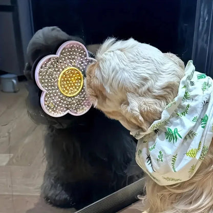 TAPIS à lécher en forme de fleur de soleil pour animaux de compagnie (Chien et Chat)