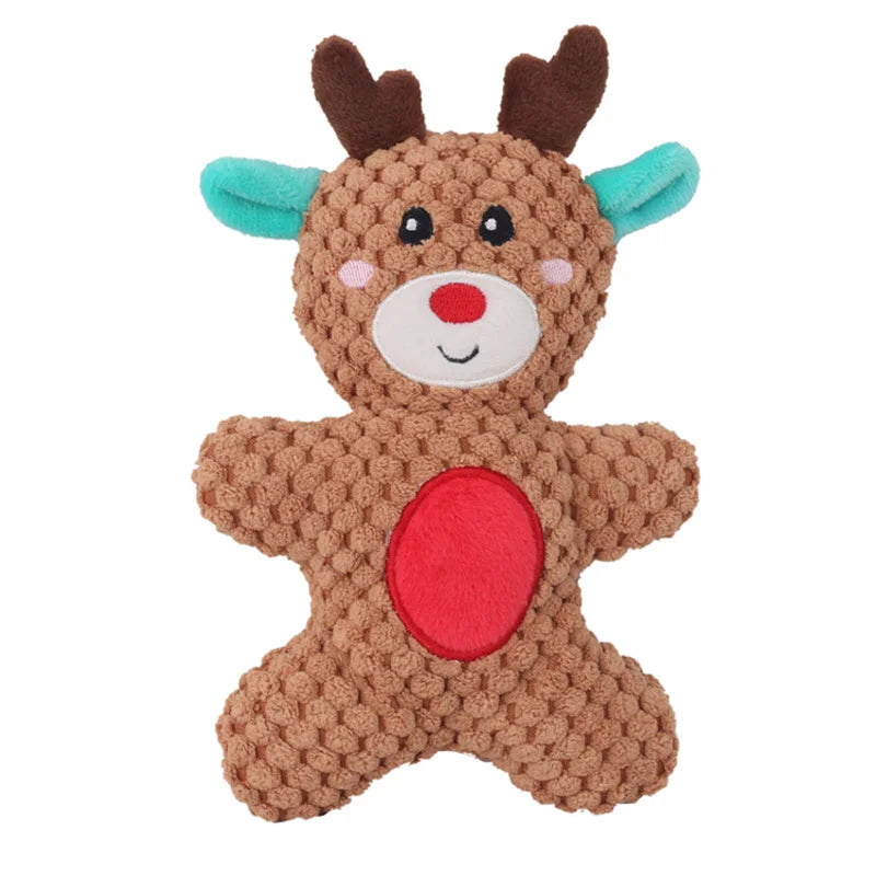 Jouet à mâcher en peluche pour chien, père noël, élan, pain d'épices, Donut, chat, chien, série de noël