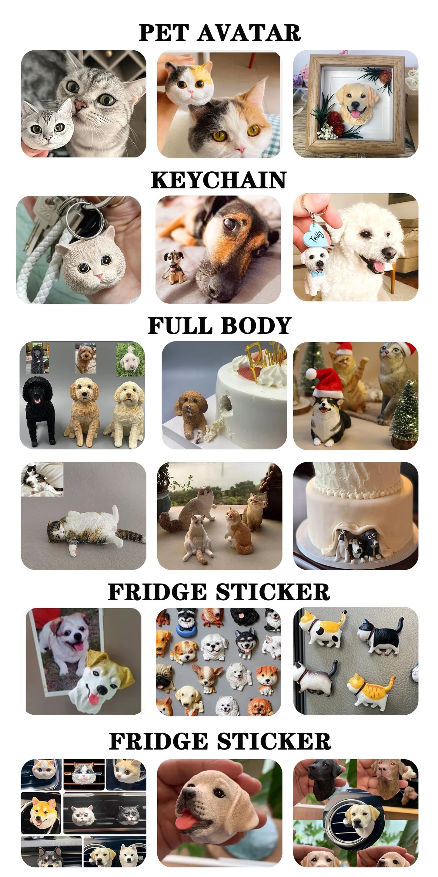 MAGNET Personnalisé Portrait 3D CHIEN OU CHAT