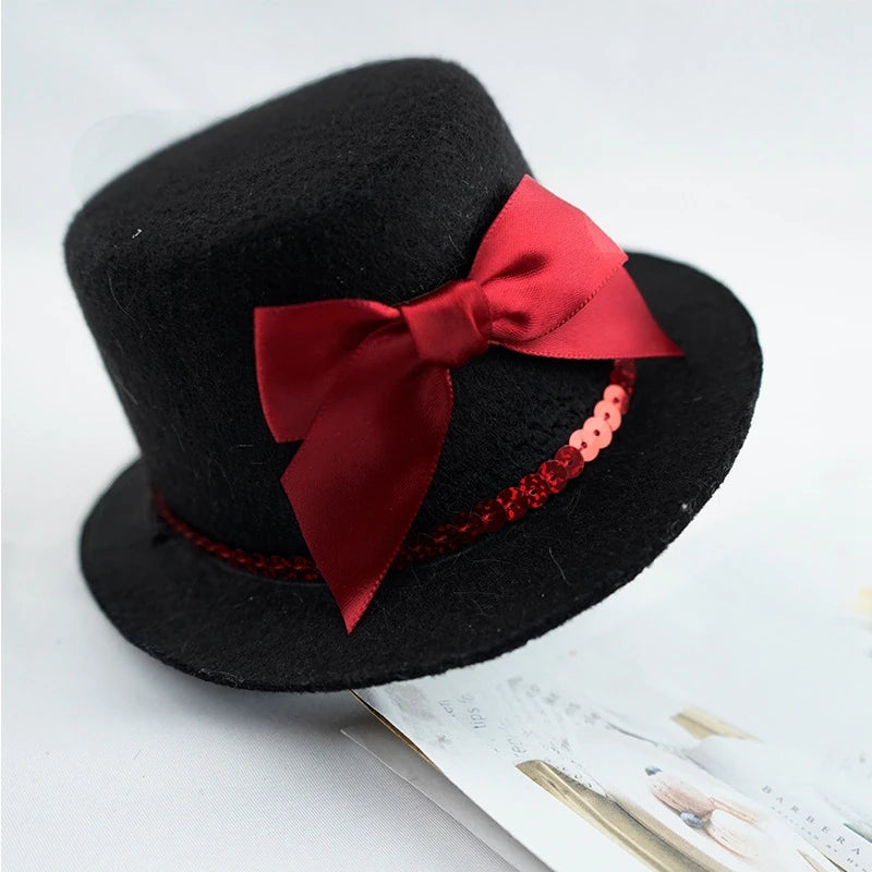 Chapeau Haut-de-Forme Noir avec Ruban Coloré pour Animaux