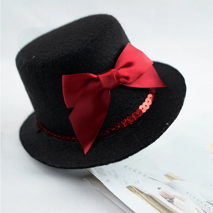 Chapeau Haut-de-Forme Noir avec Ruban Coloré pour Animaux