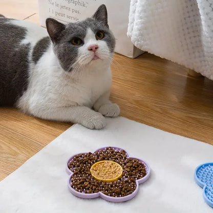 TAPIS à lécher en forme de fleur de soleil pour animaux de compagnie (Chien et Chat)