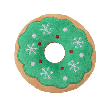 Jouet à mâcher en peluche pour chien, père noël, élan, pain d'épices, Donut, chat, chien, série de noël