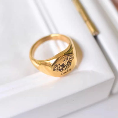 💍 Bague souvenir personnalisée en acier titane 🐶🐱