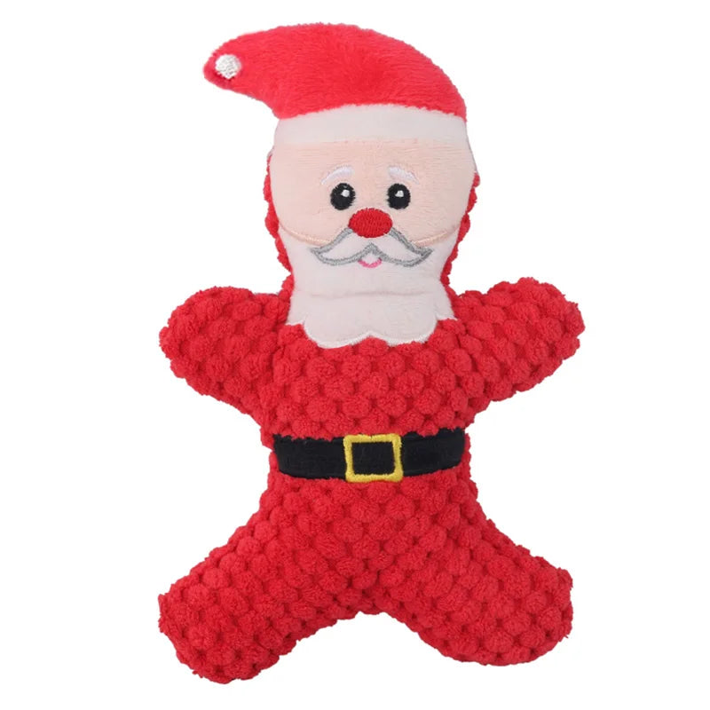 Jouet à mâcher en peluche pour chien, père noël, élan, pain d'épices, Donut, chat, chien, série de noël
