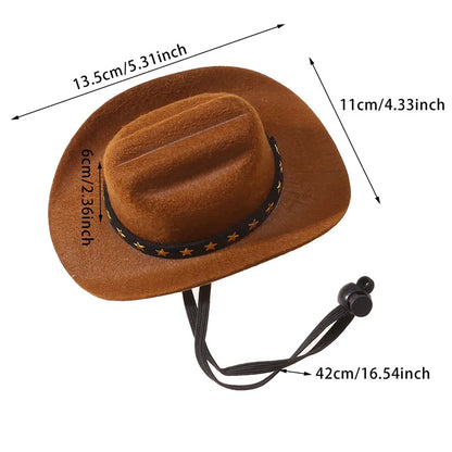 CHAPEAU de COWBOY réglable pour animaux de compagnie