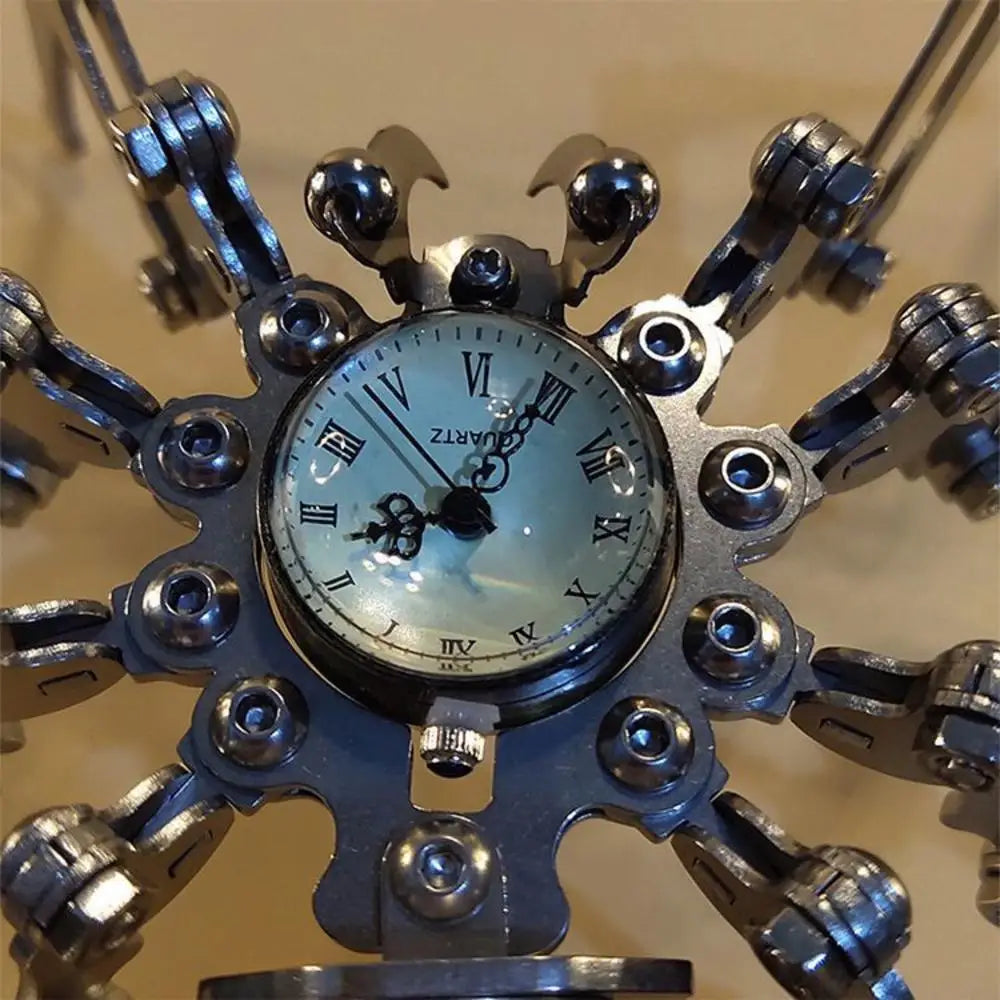 Horloge Araignée Mécanique en Acier Inoxydable – Style Punk Industriel