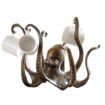 Porte-tasses à café Pieuvre en résine style Steampunk