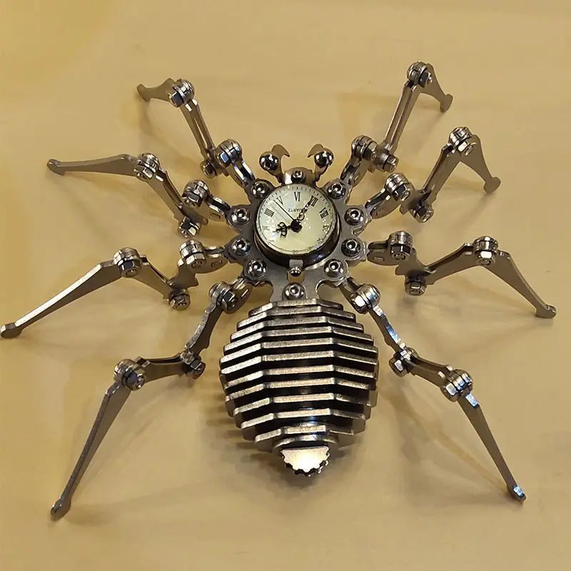 Horloge Araignée Mécanique en Acier Inoxydable – Style Punk Industriel