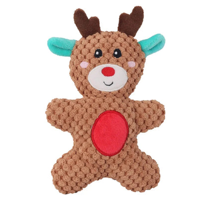 Jouet à mâcher en peluche pour chien, père noël, élan, pain d'épices, Donut, chat, chien, série de noël