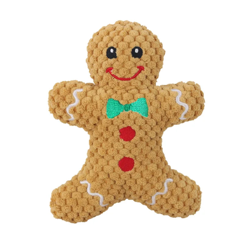 Jouet à mâcher en peluche pour chien, père noël, élan, pain d'épices, Donut, chat, chien, série de noël