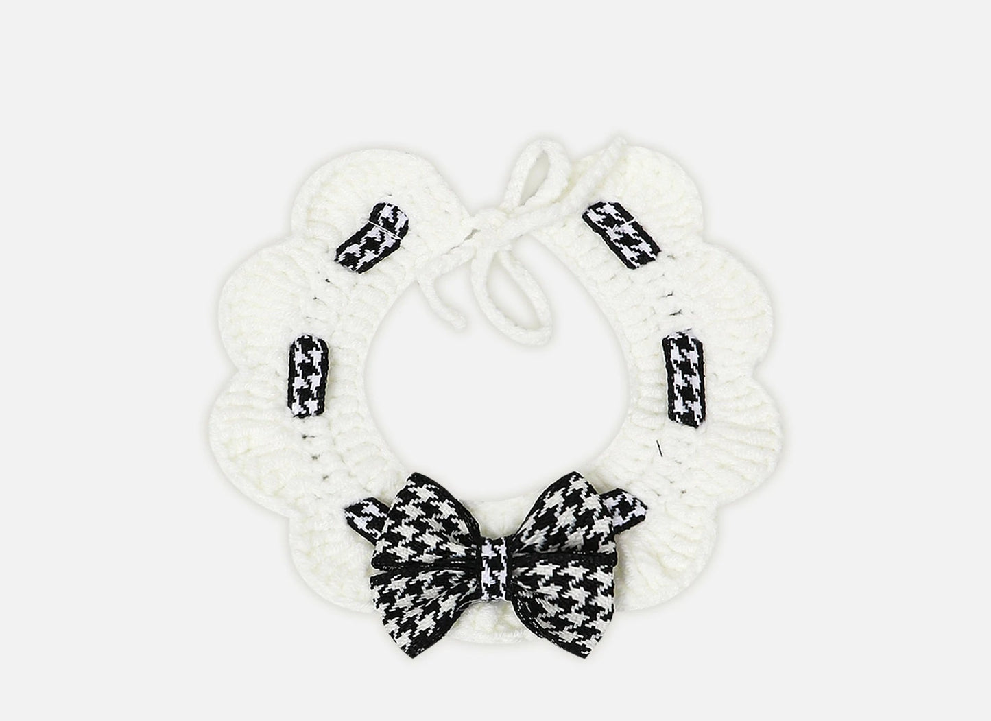 Collier Pied-de-Poule Rouge & Noir avec Nœud Papillon – Pour Chien et Chat