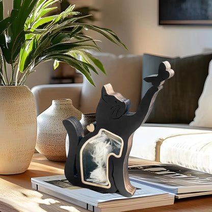 FIGURINE de Chat en Bois pour Souvenir pour Poils d’Animaux