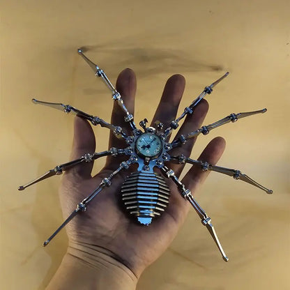 Horloge Araignée Mécanique en Acier Inoxydable – Style Punk Industriel