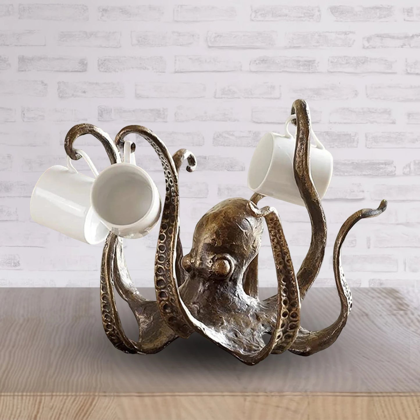Porte-tasses à café Pieuvre en résine style Steampunk
