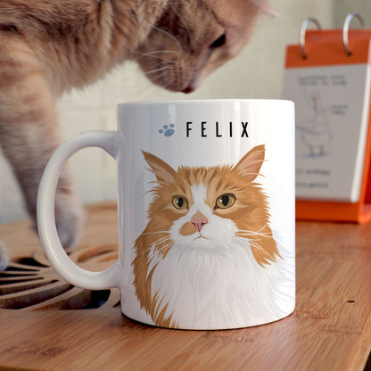 MUG CHAT personnalisé avec le dessin de votre animal