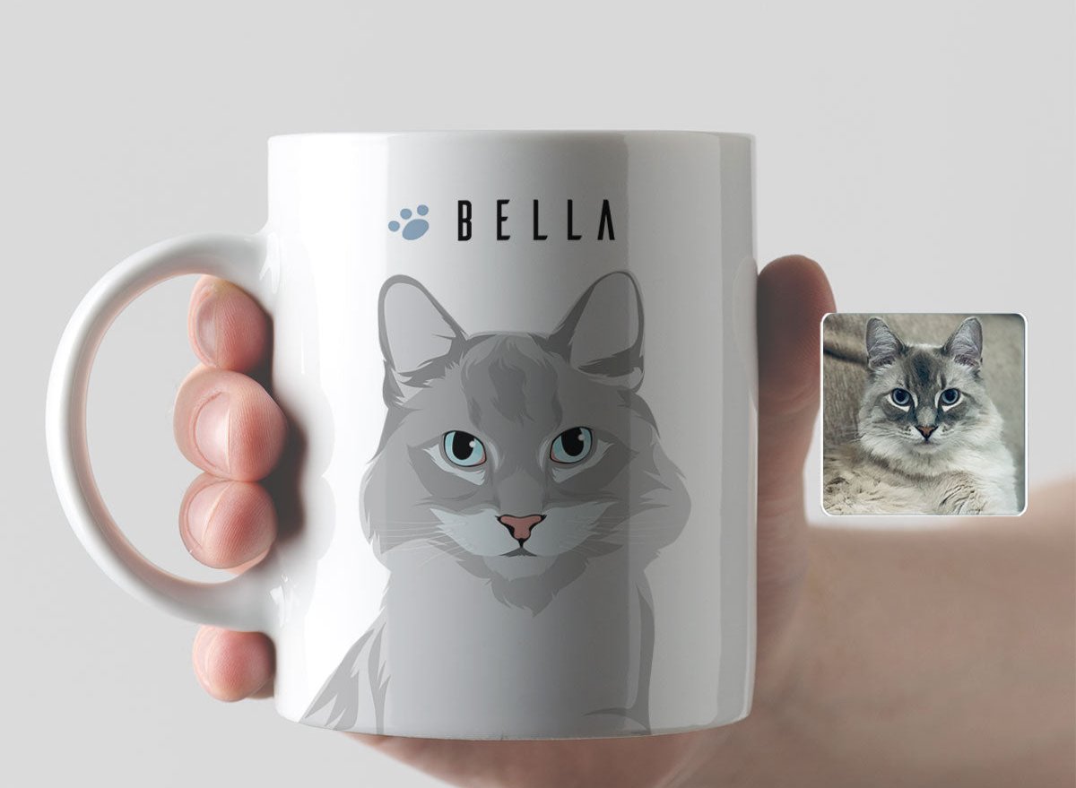 MUG CHAT personnalisé avec le dessin de votre animal